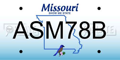 ASM78B Missouri License Plate