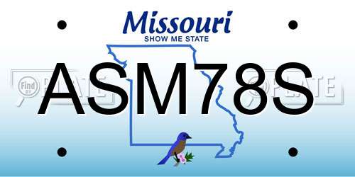 ASM78S Missouri License Plate