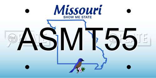 ASMT55 Missouri License Plate
