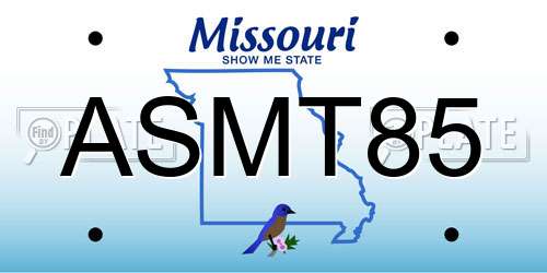 ASMT85 Missouri License Plate