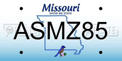 ASMZ85 Missouri License Plate