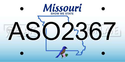 ASO2367 Missouri License Plate