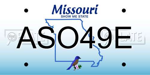 ASO49E Missouri License Plate