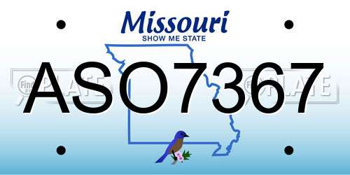 ASO7367 Missouri License Plate