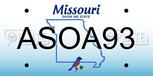 ASOA93 Missouri License Plate
