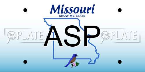 ASP Missouri License Plate