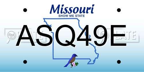 ASQ49E Missouri License Plate