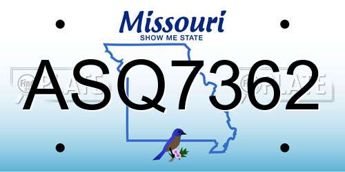 ASQ7362 Missouri License Plate