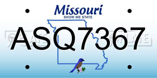ASQ7367 Missouri License Plate