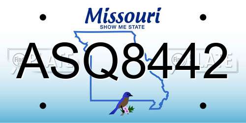 ASQ8442 Missouri License Plate