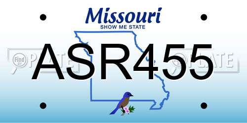 ASR455 Missouri License Plate