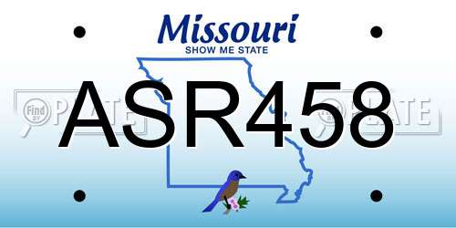 ASR458 Missouri License Plate