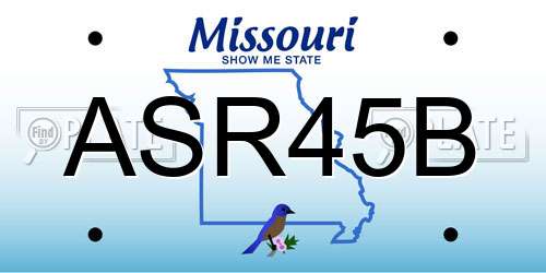 ASR45B Missouri License Plate