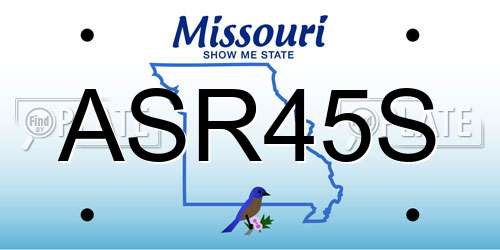 ASR45S Missouri License Plate