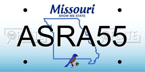 ASRA55 Missouri License Plate