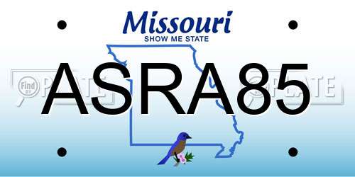 ASRA85 Missouri License Plate