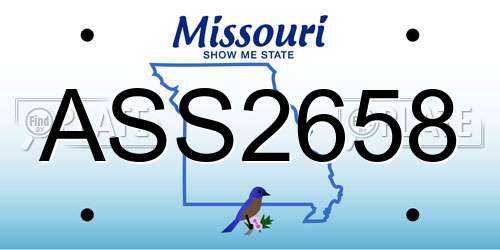ASS2658 Missouri License Plate