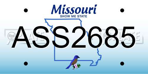 ASS2685 Missouri License Plate