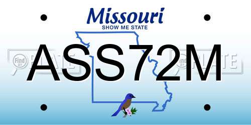 ASS72M Missouri License Plate