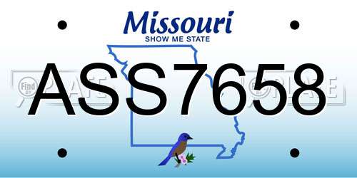 ASS7658 Missouri License Plate