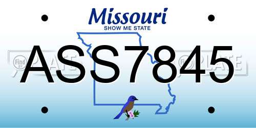 ASS7845 Missouri License Plate