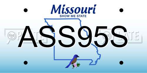 ASS95S Missouri License Plate