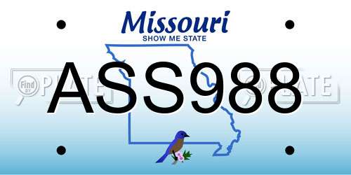 ASS988 Missouri License Plate