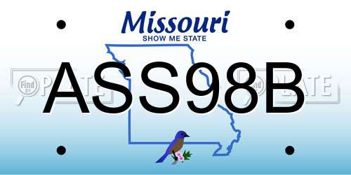 ASS98B Missouri License Plate