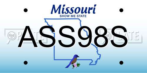 ASS98S Missouri License Plate