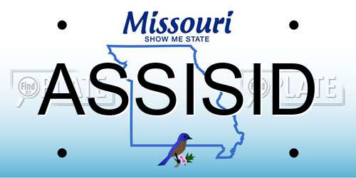 ASSISID Missouri License Plate