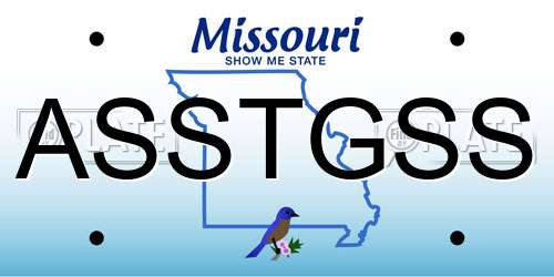 ASSTGSS Missouri License Plate