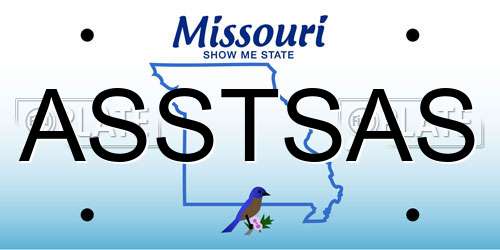 ASSTSAS Missouri License Plate
