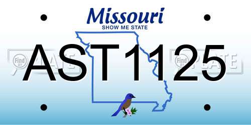 AST1125 Missouri License Plate