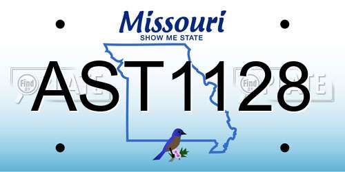 AST1128 Missouri License Plate