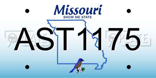 AST1175 Missouri License Plate