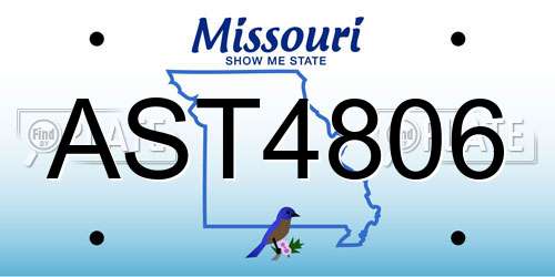 AST4806 Missouri License Plate