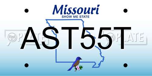 AST55T Missouri License Plate