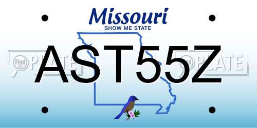 AST55Z Missouri License Plate