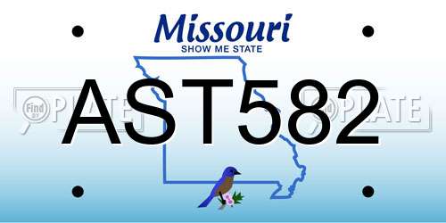 AST582 Missouri License Plate