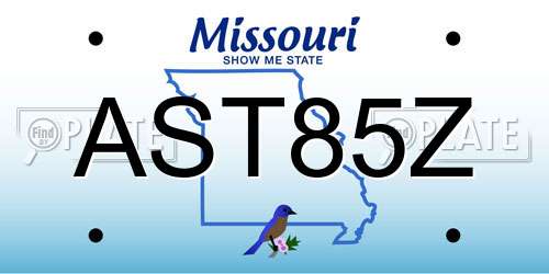 AST85Z Missouri License Plate