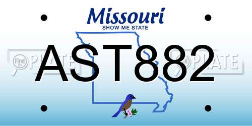 AST882 Missouri License Plate