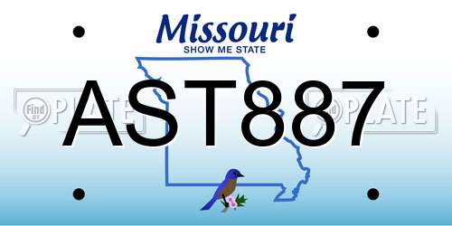 AST887 Missouri License Plate