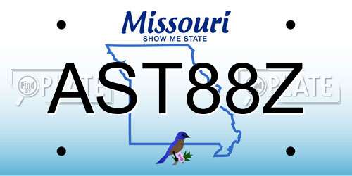 AST88Z Missouri License Plate