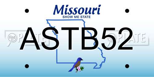 ASTB52 Missouri License Plate