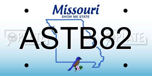 ASTB82 Missouri License Plate