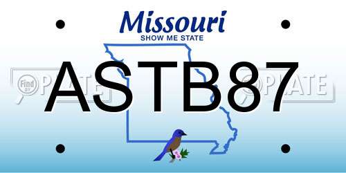 ASTB87 Missouri License Plate