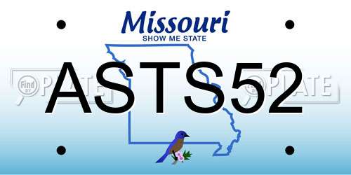 ASTS52 Missouri License Plate