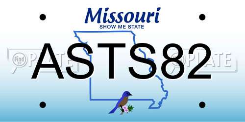 ASTS82 Missouri License Plate
