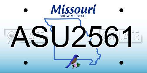 ASU2561 Missouri License Plate
