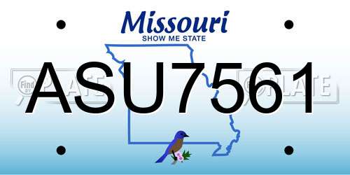 ASU7561 Missouri License Plate